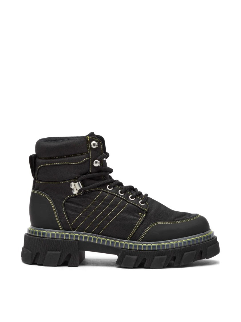 Ganni Cleated Lace Up Hiking Boots