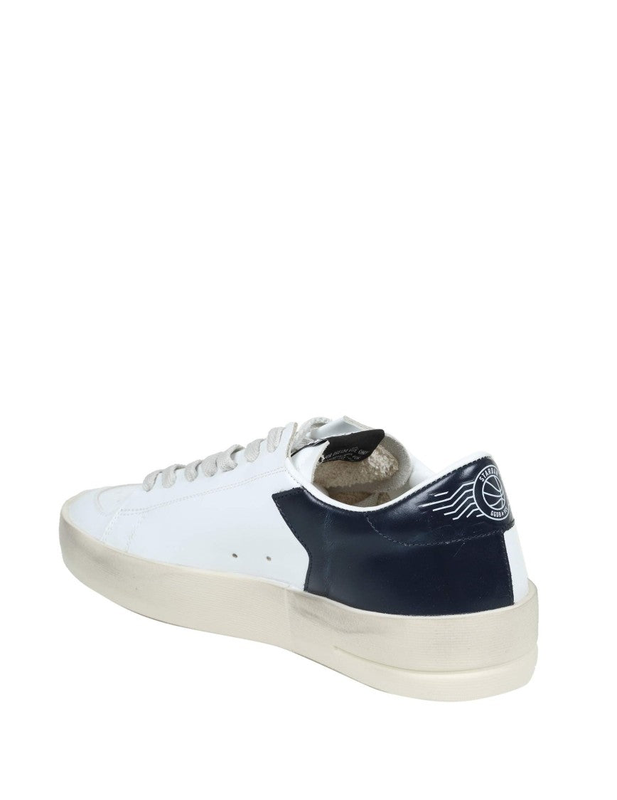 Golden Goose Stardan Leather Sneakers With Vintage Treatment And Asymmetrical Design