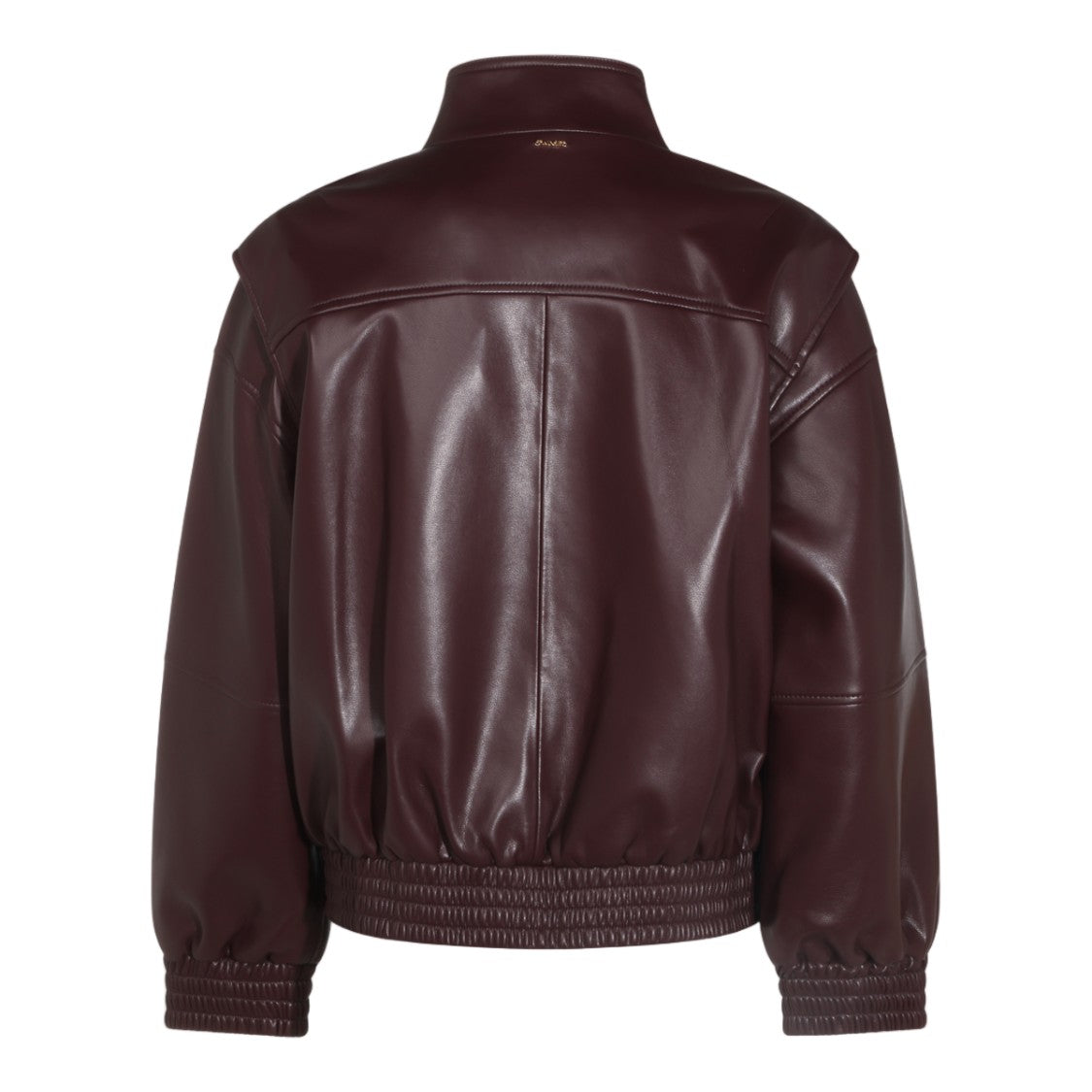 Twin-Set Structured Burgundy Jacket With High Collar And Flap Pockets