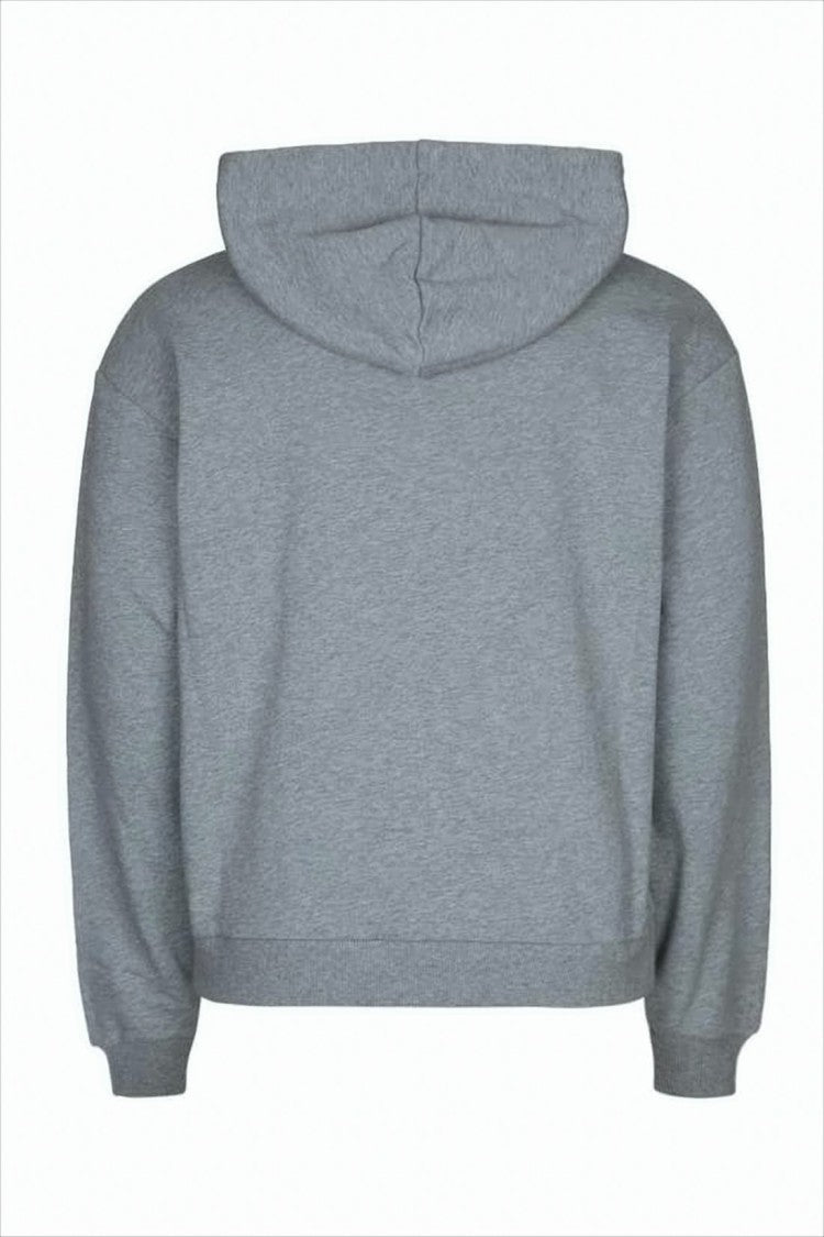 Celine Cropped Grey Hoodie With Bold Logo