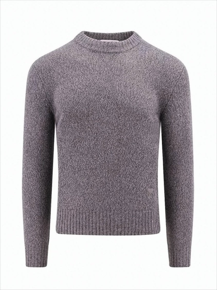 Ami Paris Textured Knit Cashmere-Wool Sweater With Heart Detail