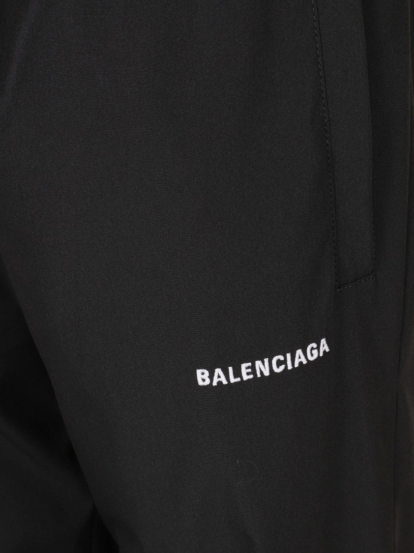 Balenciaga Streamlined Black Trousers With Elastic Waistband