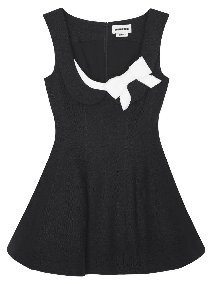 Shushu/Tong Blue Side Bow A-Line Dress