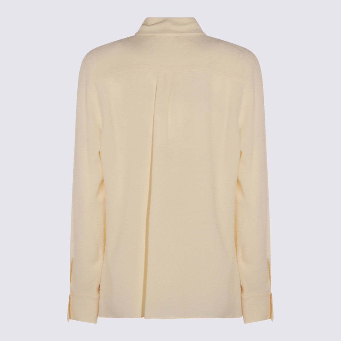 Glanshirt Long-Sleeved Cream Shirt With Tied Bow