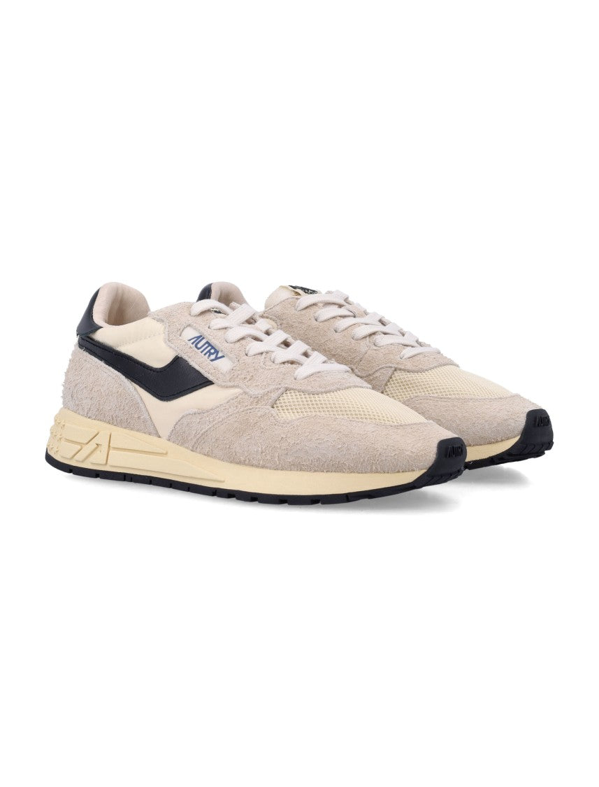 Autry Ecru Reelwind Retro Suede Mesh Sneakers