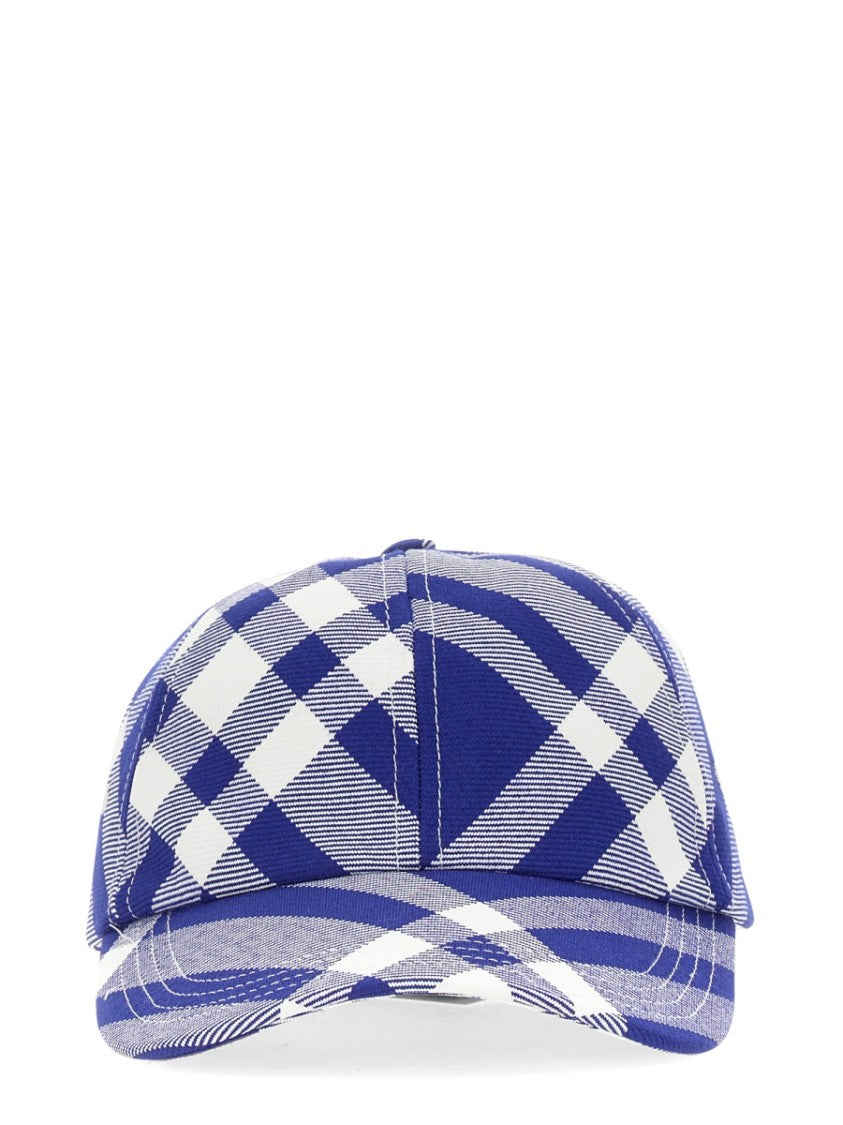 Burberry Tartan Pattern Baseball Cap With Structured Crown
