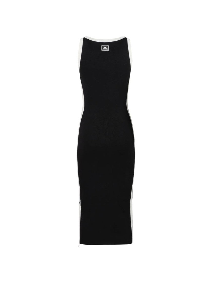 Elisabetta Franchi Form-Fitting Sweetheart Neckline Midi Dress