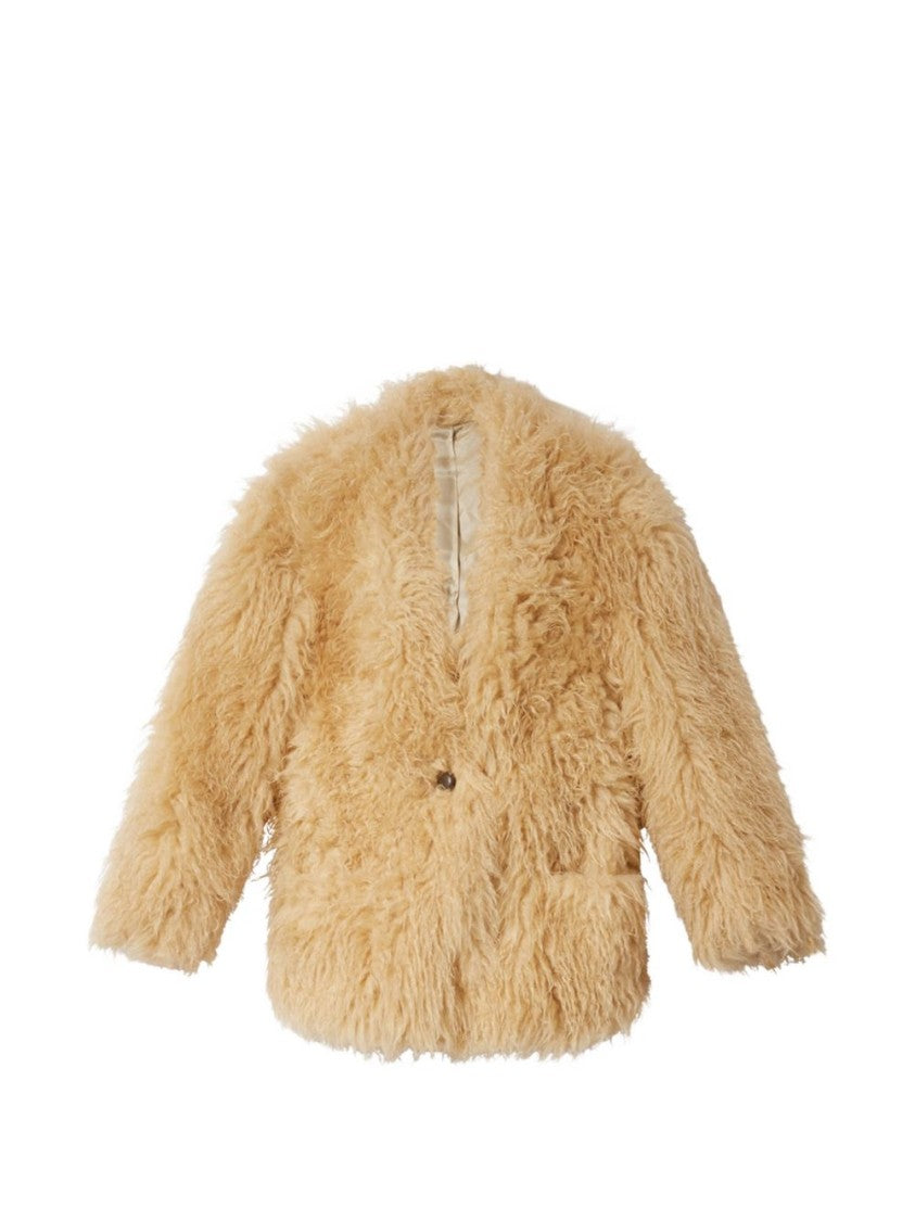 Isabel Marant Plush Textured Single-Button Coat