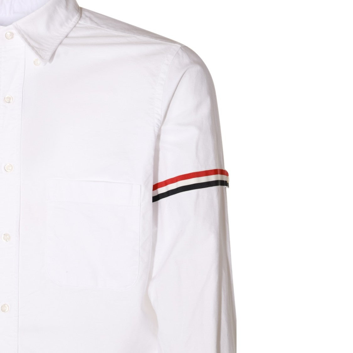 Thom Browne White Cotton Red Stripes Shirt