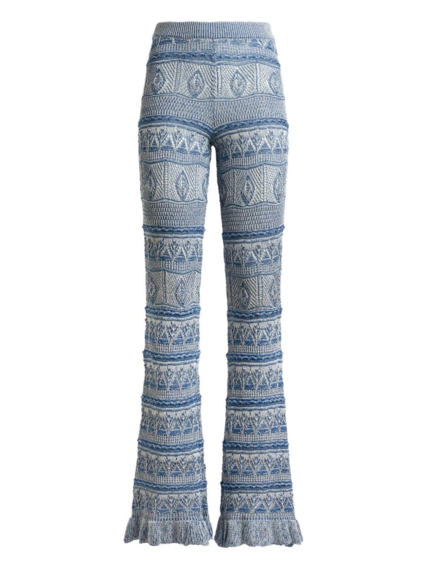 Etro Blue Fit-And-Flare Trousers