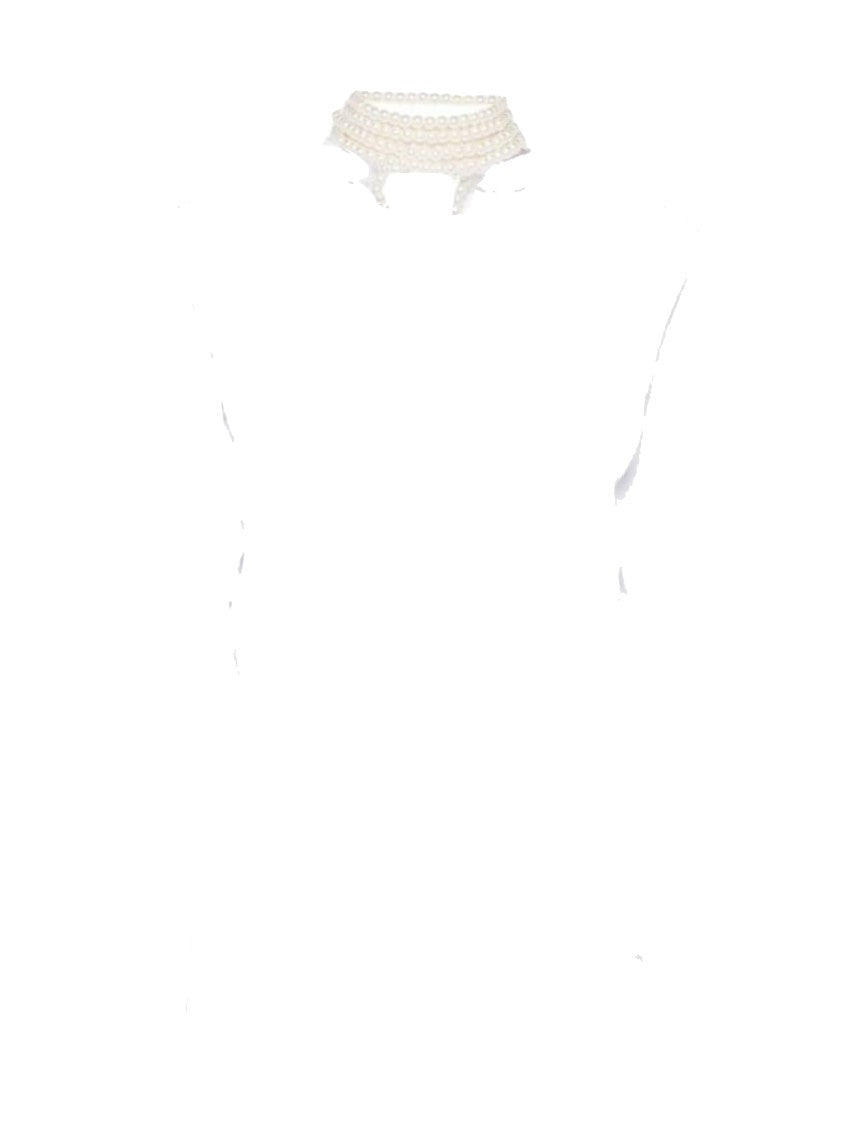 Carven White Pearl Embellished Cotton T-Shirt