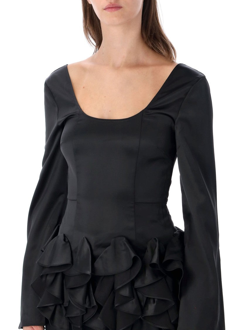Operasport Vittoria Fitted Ruffled Peplum Top