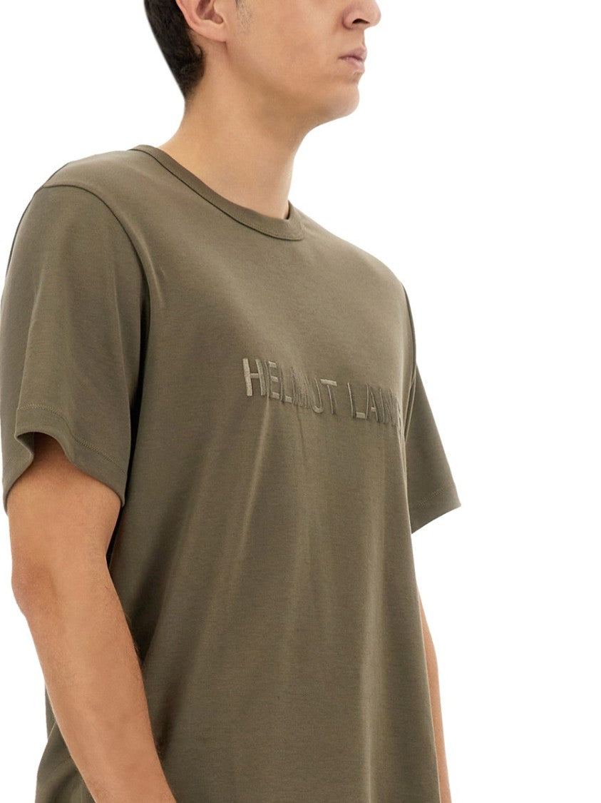 Helmut Lang Regular Fit T-Shirt With Tonal Logo Embossing