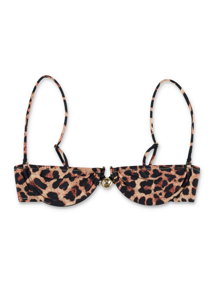 Reina Olga Hammond Bikini Top With Adjustable Underwire And Gold-Plated Seashells