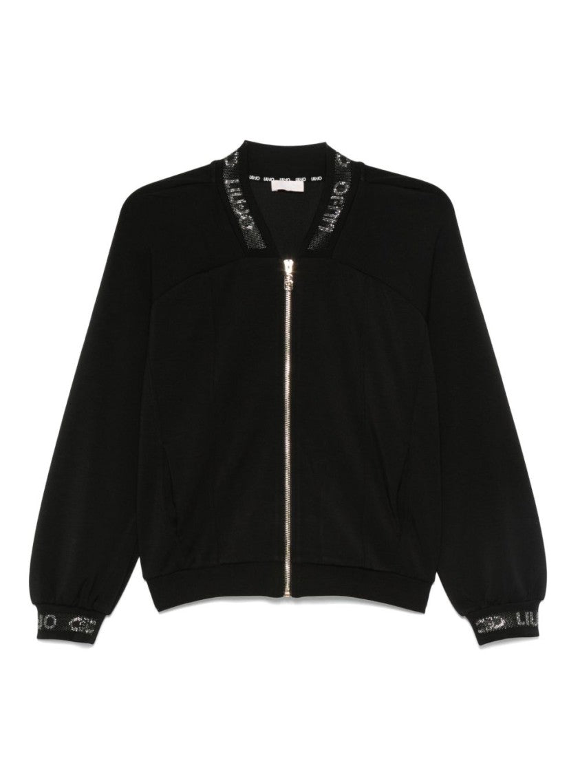 Liu Jo Relaxed Black Sweatshirt With Front Zipper