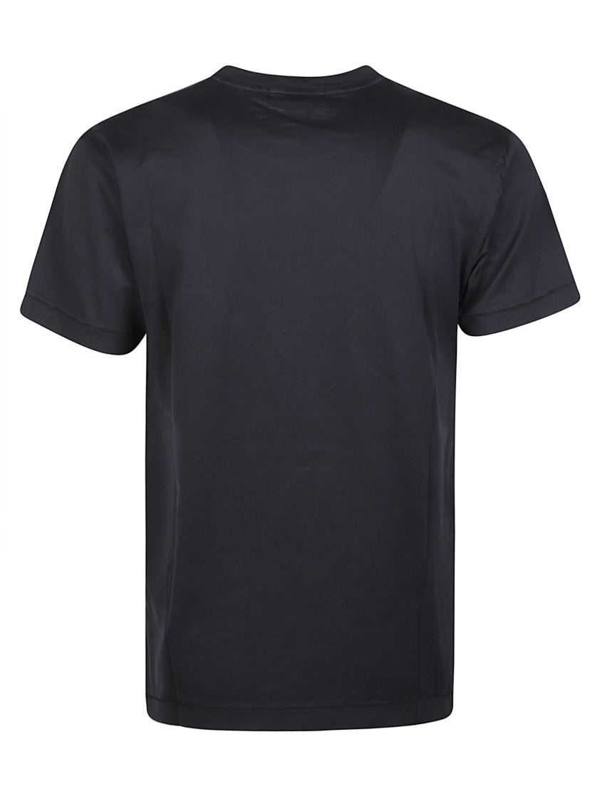 Stone Island Black Logo Minimalist Patch Cotton T-Shirt