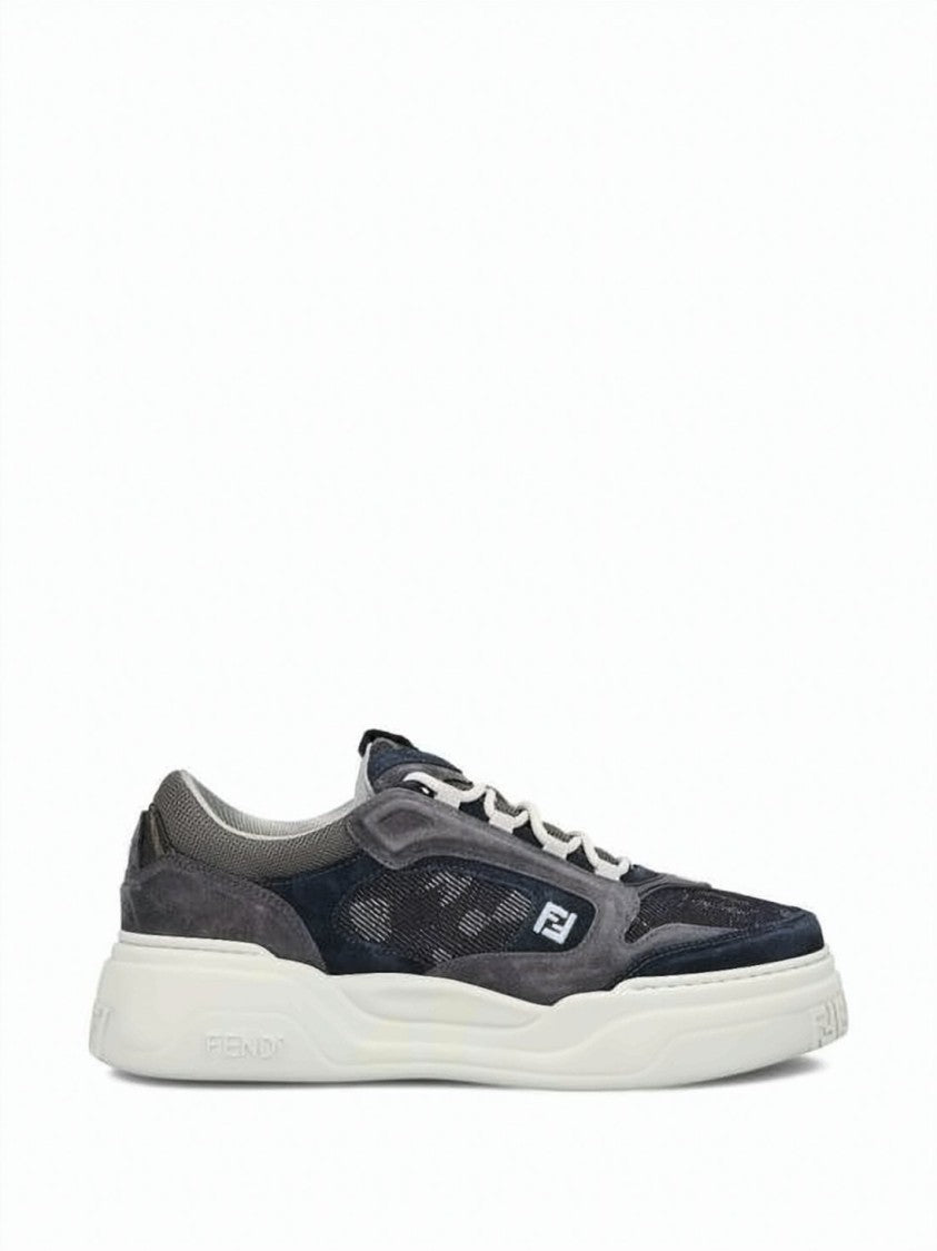 Fendi Textured Dark-Tone Fendi Sneakers