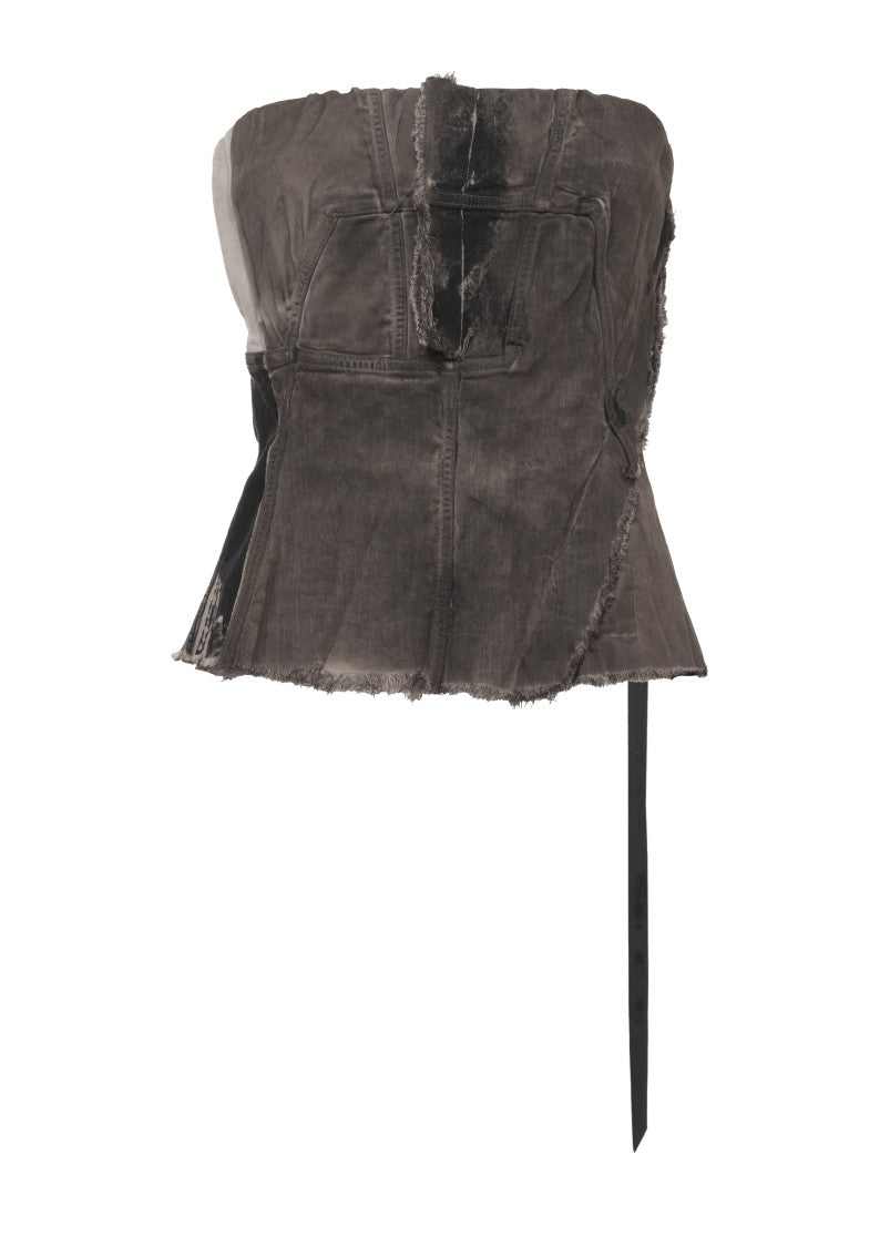 Drkshdw Melange Grey Délavé Bustier Top
