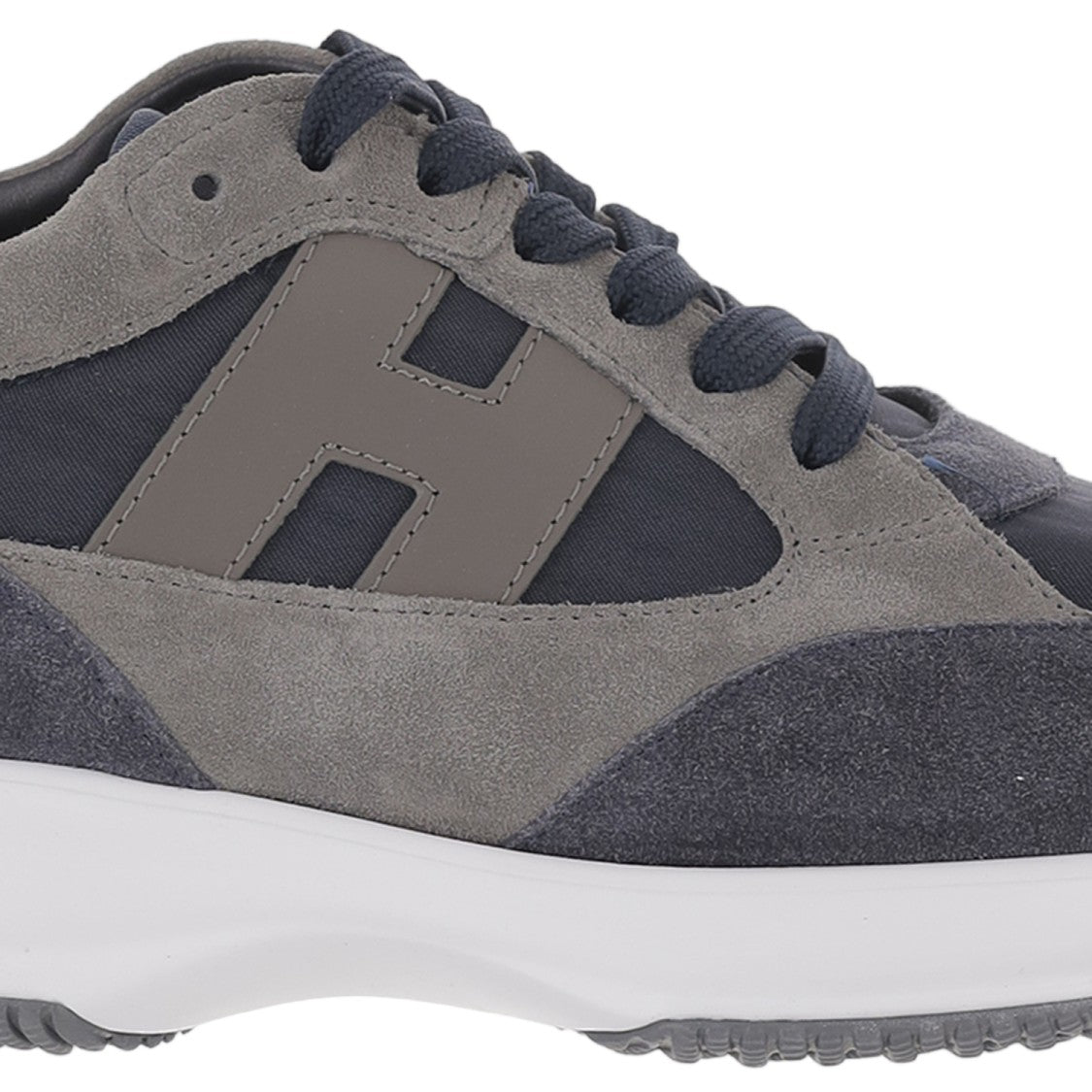 Hogan Multi-Tone Suede And Mesh Sneakers With Iconic Logo
