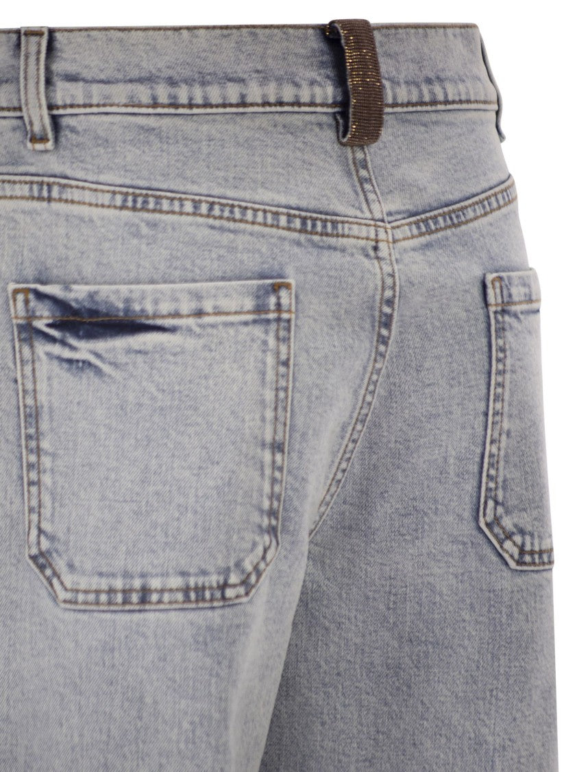 Fabiana Filippi Five-Pocket Denim Trousers With Diamond Detailing