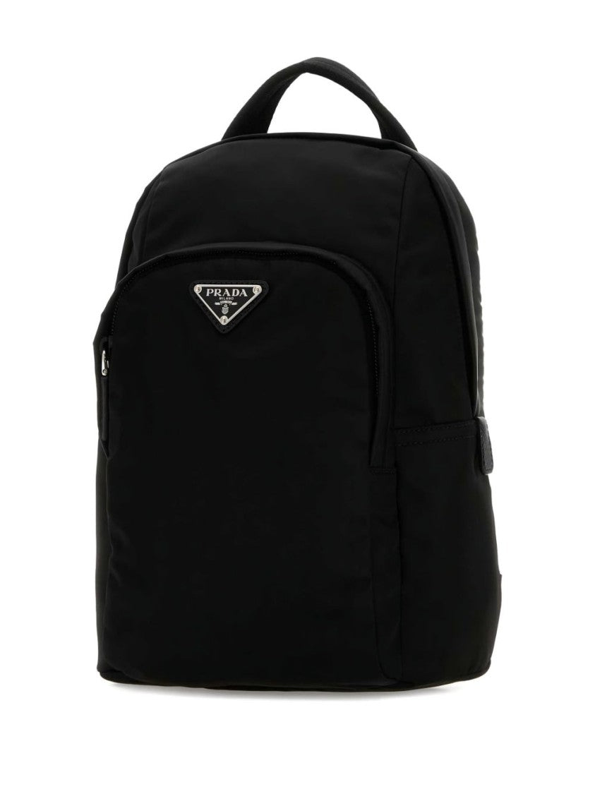 Prada Structured Black Backpack With Minimalist Design