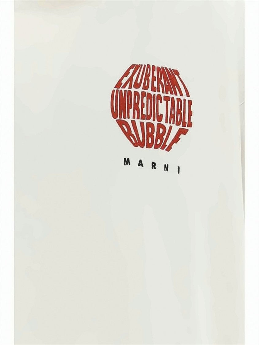 Marni Relaxed Fit Cotton Hoodie With Graphic Prints