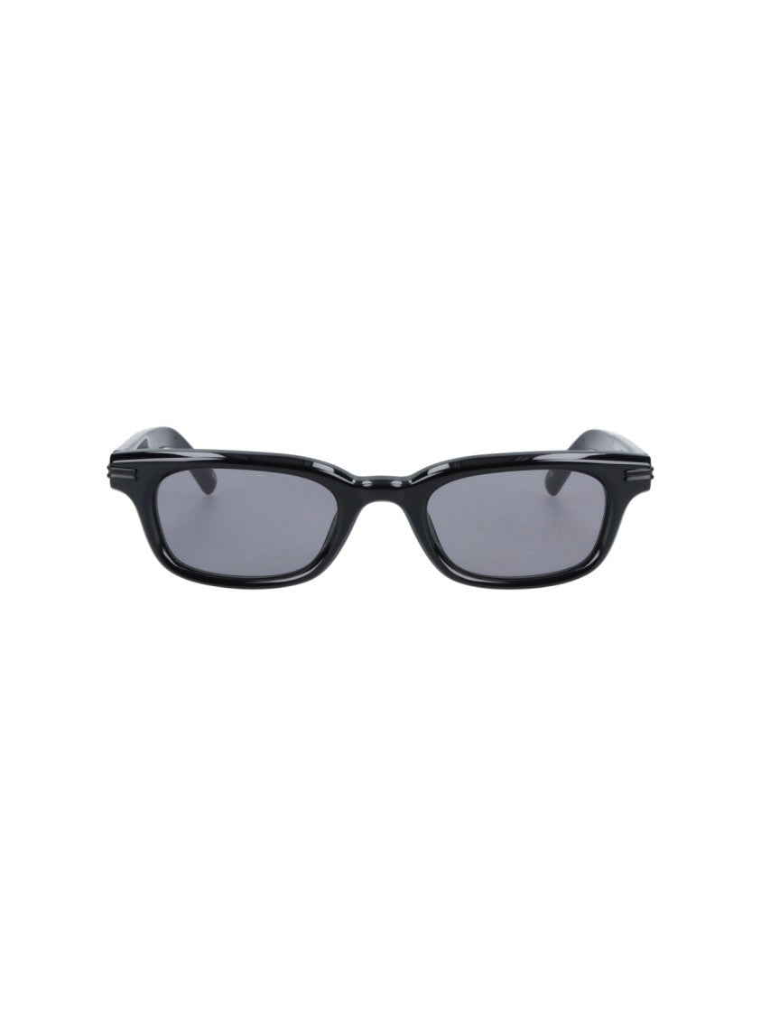 Chimi Rectangular Black Renew™ Acetate Sunglasses With Dark Polarized Lenses