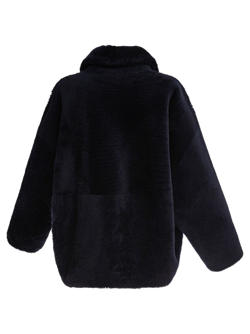 B&W Textured Black Lamb Coat