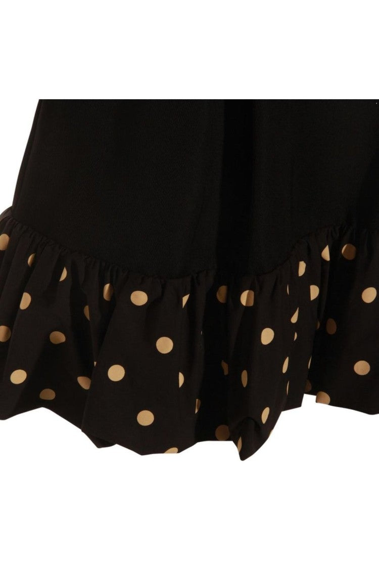 Moschino Polka-Dot Mini Skirt – Black