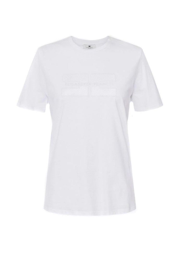 Elisabetta Franchi Chalk Cotton Knit Top