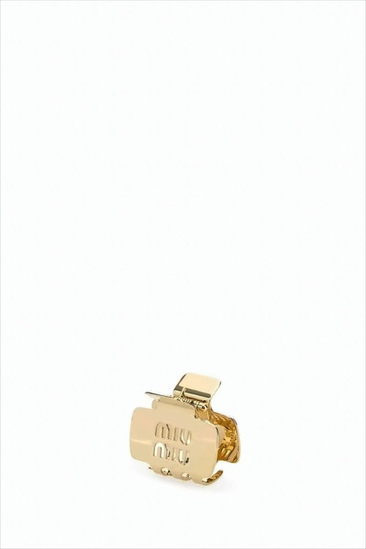 Miu Miu Rectangular Polished Brass Hair Clip