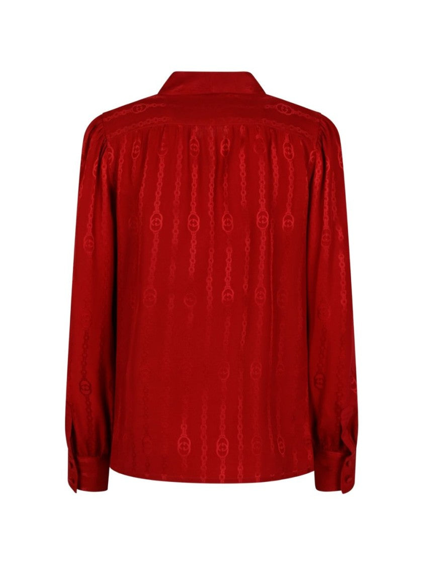 Gucci Jacquard Chain Pattern Necktie Silk Shirt
