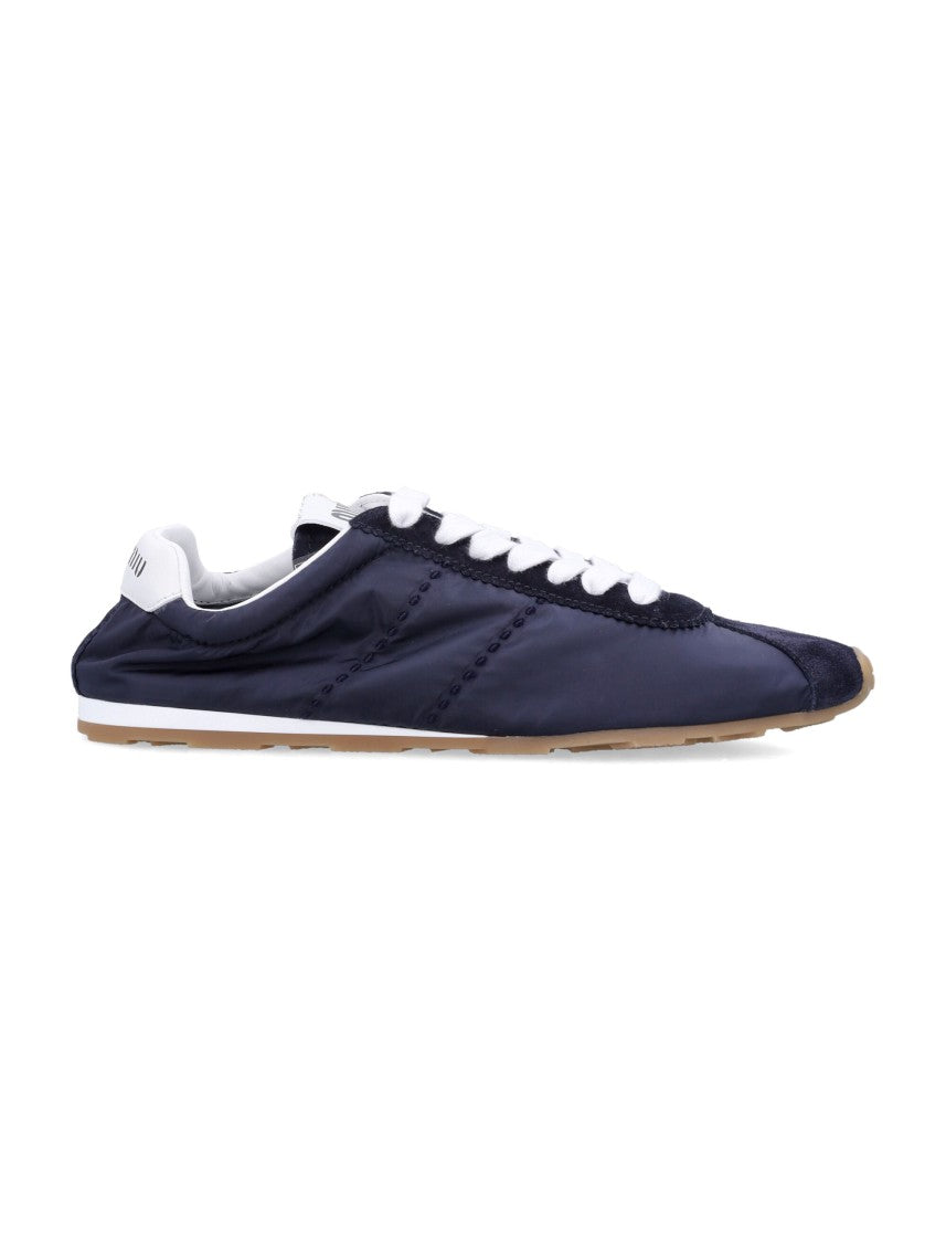 Miu Miu Plume Technical Fabric And Suede Sneakers