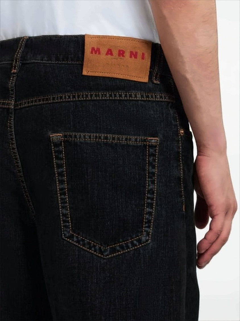 Marni Relaxed Wide-Leg Denim Trousers With Classic Five-Pocket Design