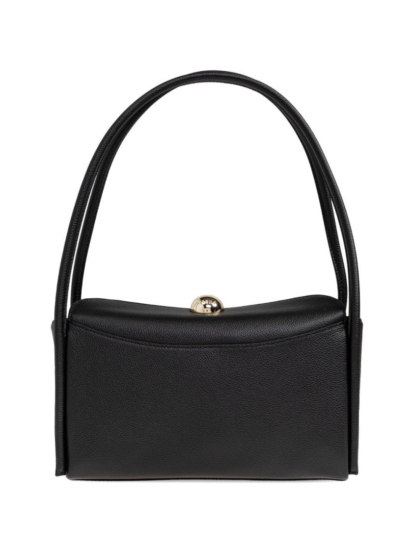 Furla Textured Leather Handbag With Structured Frame