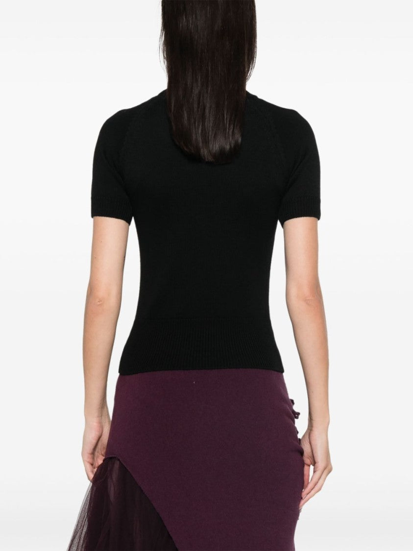 Vivienne Westwood Black Fine Ribbed Knit Top