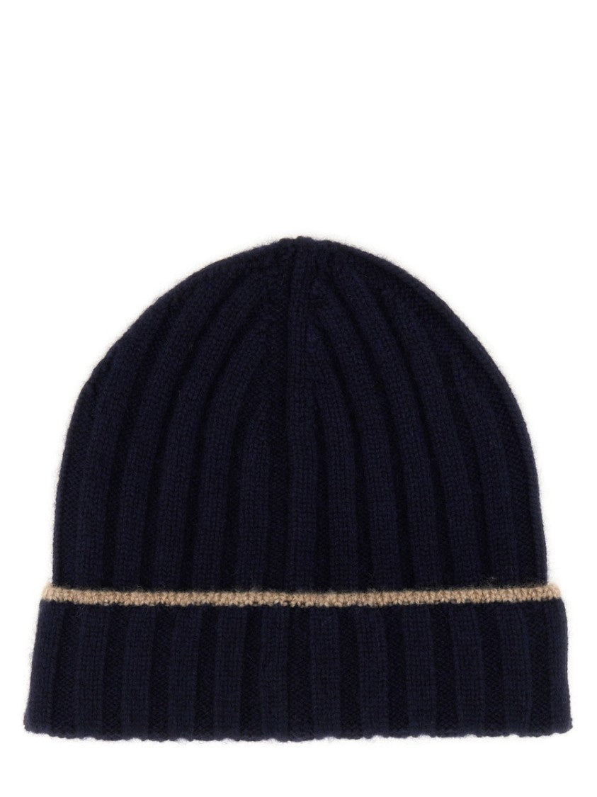 Brunello Cucinelli Ribbed Cashmere Beanie With Contrasting Cuff