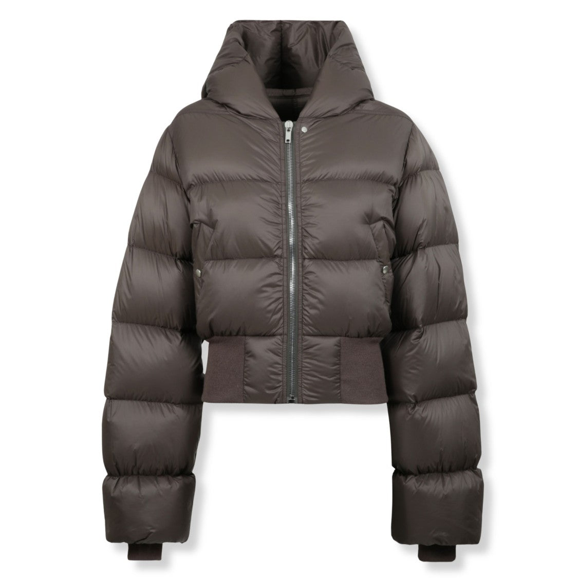 Rick Owens Hooded Down Coat With Elastic Hem