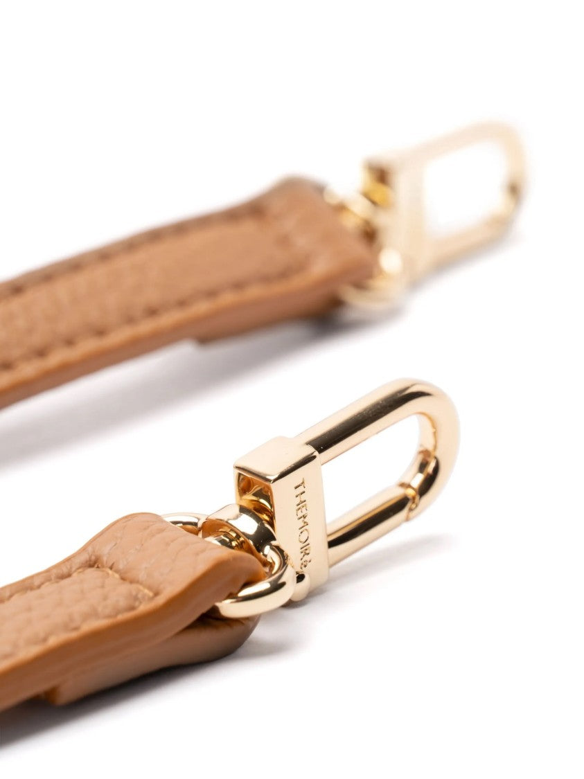 Themoirè Gathered Texture Clutch In Macadamia Tone