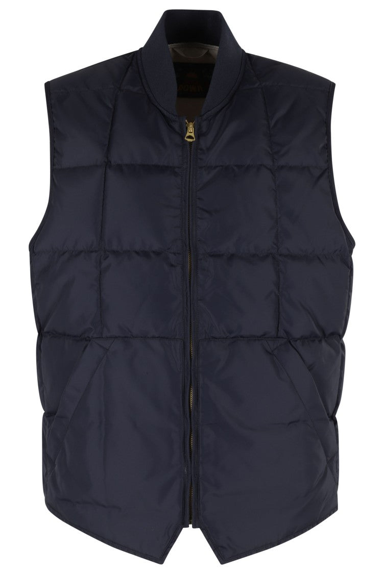 Fortela Quilted Woven Vest With High Collar