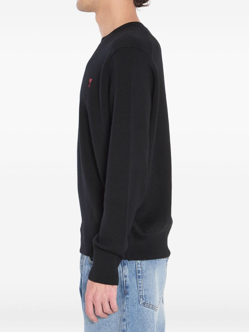Ami Crewneck Sweater With Subtle Logo Detail