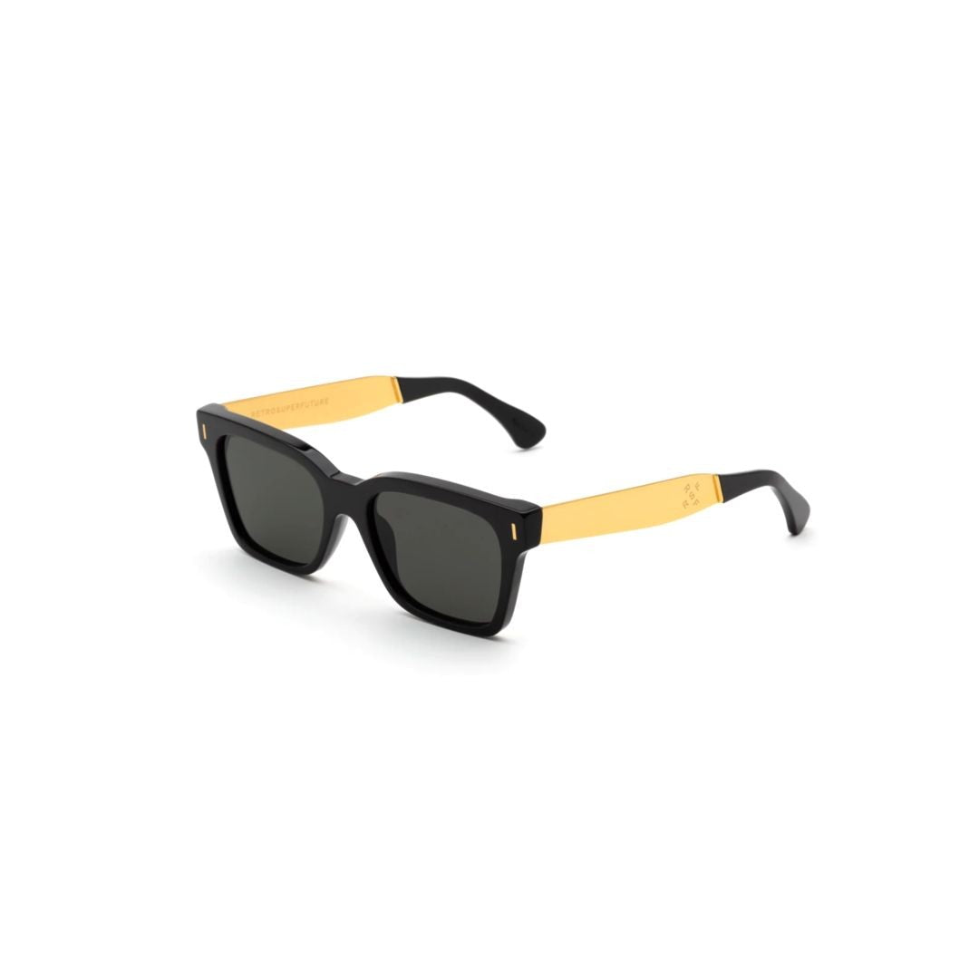 Retrosuperfuture America Francis Black Rectangular Black Sunglasses