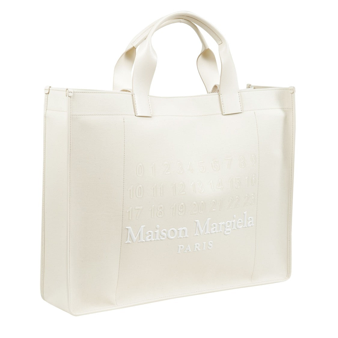 Maison Margiela Fabric Shopping Cabas With Leather Trim