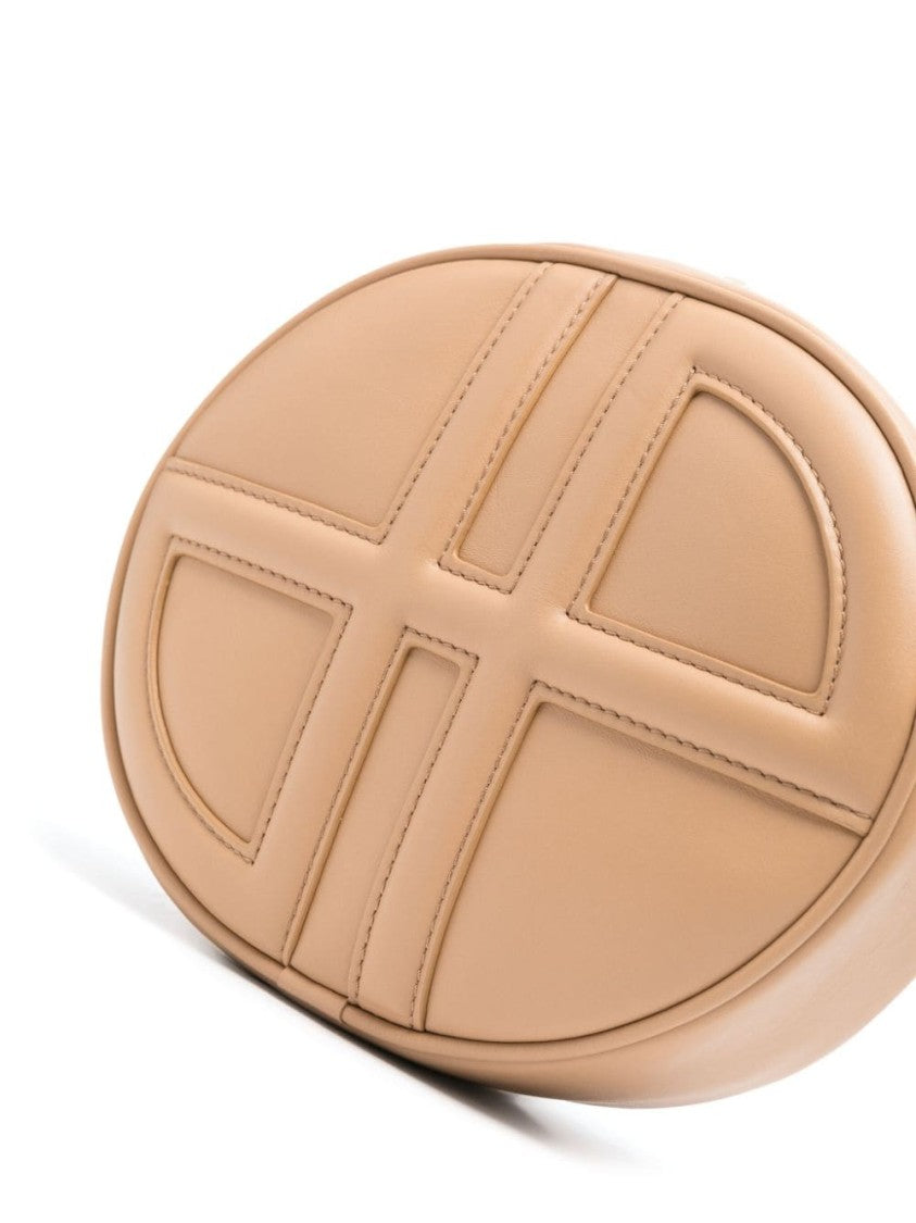 Patou Oval-Shaped Beige Calf Leather Bag