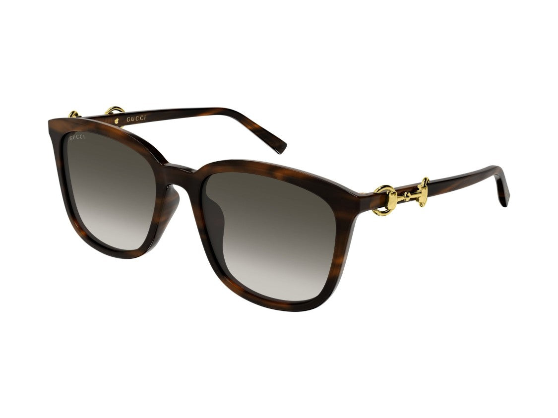 Gucci Gold Gg2057sk Tortoiseshell Acetate Oversized Square Sunglasses