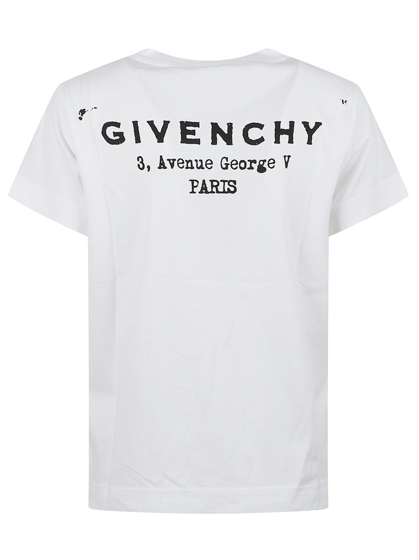 Givenchy White Cotton T-Shirt With Logo Detailing