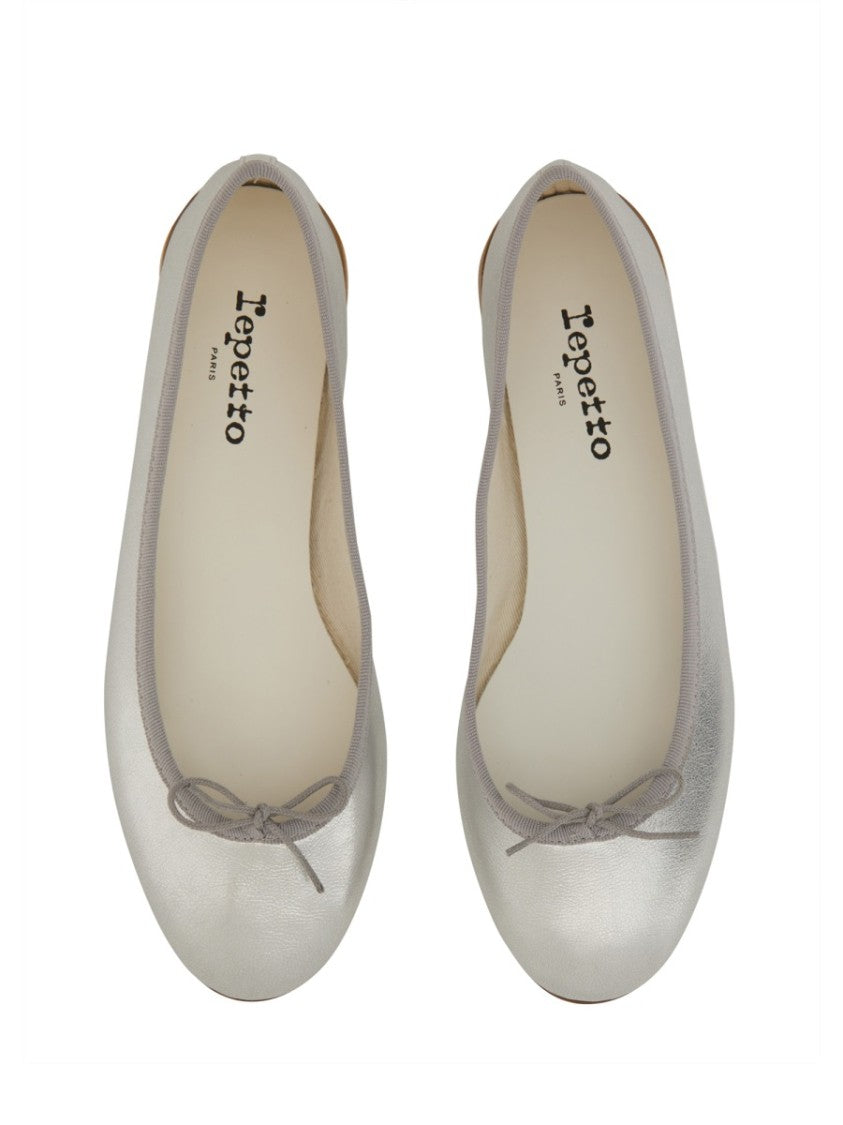 Repetto Neutrals Cendrillon Metallic Bow Detail Flats