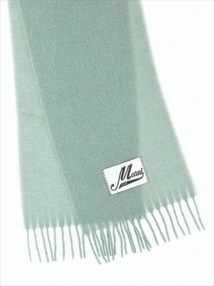 Marni Finely Woven Rectangular Scarf In Muted Pastel Green