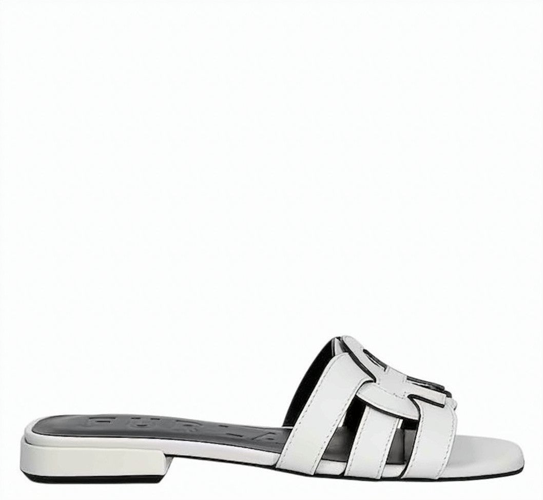 Furla Natural Leather Upper Smooth Slide Slippers
