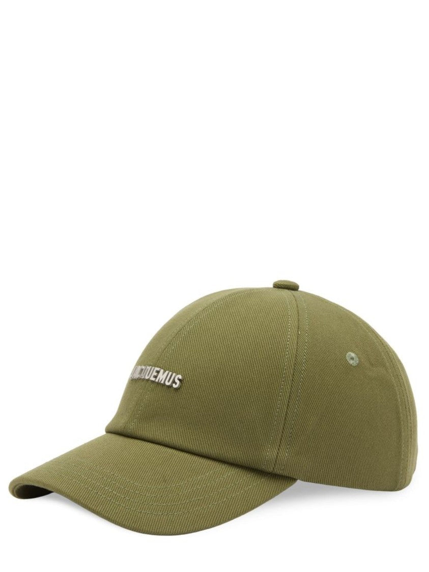 Jacquemus Olive Green Cotton Logo Bucket Hat